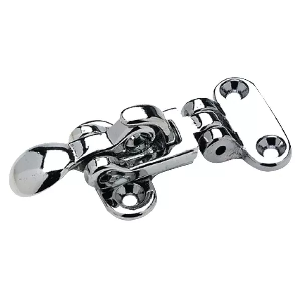 Chrome Plated Brass Anti-Rattle Hatch Fastener,#8,3-3/4" Lx1-7/8" W