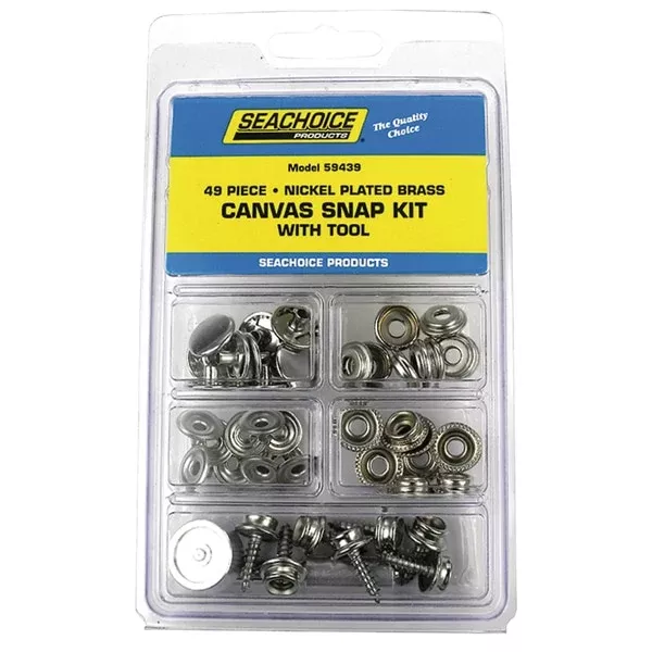 Nickel Plated Brass Canvas Snap Kit With Tool - 48 Piece